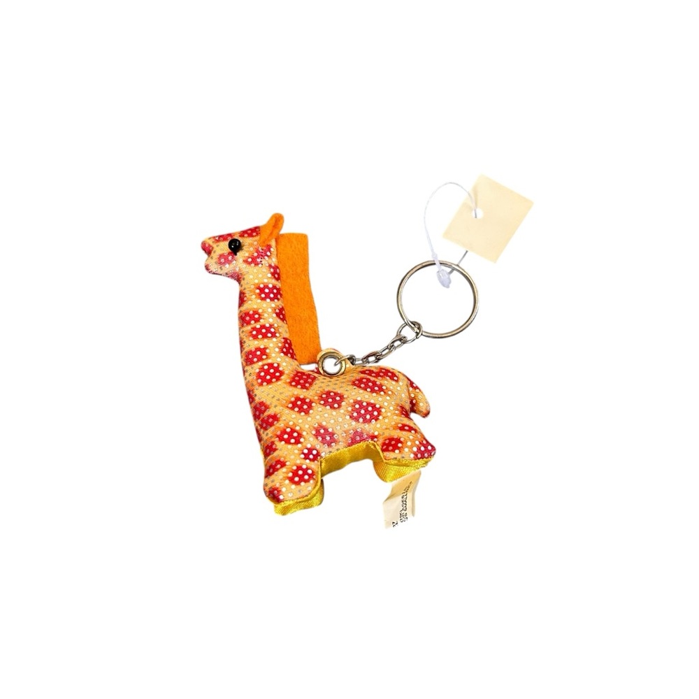 SALE World Market Shimmering Sand Filled Giraffe Keychain Bag Charm Safari NWT
